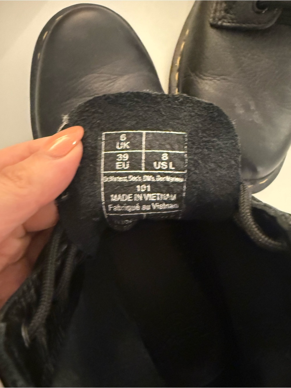 Dr. Martens Black Leather Lace-Up Boots with Yellow Stitching - Picture 7 of 7